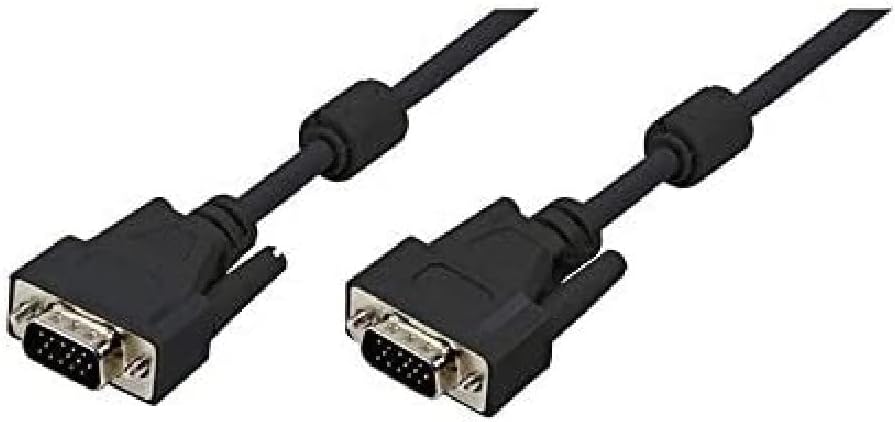 Logilink CV0003 Double Shielded 15-Pin Male to Male VGA Monitor Cable, 5 Meter Length, Black, 5 Meter Length