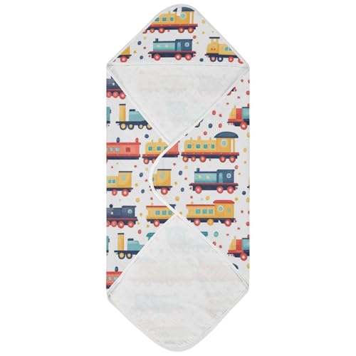 Image of Pigsaly Colorful Cartoon Car Hot Air Balloon Hooded Baby Towel Rocket Airplane Ship Car Baby Bath Towel Unisex Soft Organic Cotton Washcloths Toddlers Shower Gifts for Boys Girls Newborn 35 x 35 in