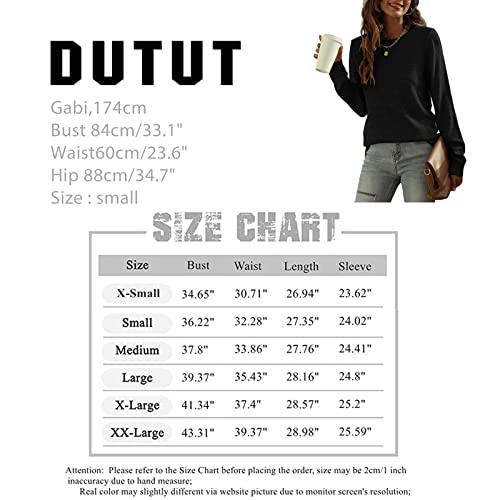 Dutut Women's Long Sleeve Glitter Tops Crewneck Pullover Sweater Basic Casual Solid Color Tunic Tops Fall Soft Sweater Black #TOP3