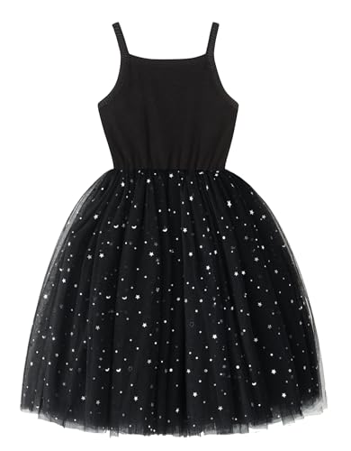 Image of GSVIBK Baby Girls Tutu Dress Sleeveless Toddler Cotton Tulle Skirt Princess Party Prom Dresses