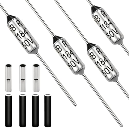 Tnisesm 10 Pcs 184 Degree Metal Thermal Cutoffs Thermal Fuse 10A 250V with Non-Insulated Butt Connectors(22-18 AWG) for Motor Transformer Electric Industrial Home Appliance 184°+BN0.75