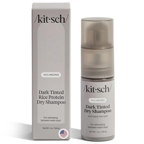 Kitsch Volumizing Rice Protein Dry Shampoo Powder Pump - Dark Tinted, 1oz - image 9
