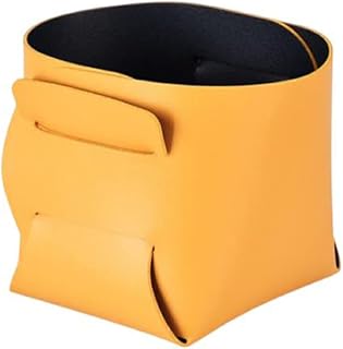 dijiusidy Bolsa de almacenamiento de cuero PU portátil de reemplazo de Color sólido de moda a prueba de suciedad a prueba de arañazos Control remoto estuche de maquillaje, Amarillo negro