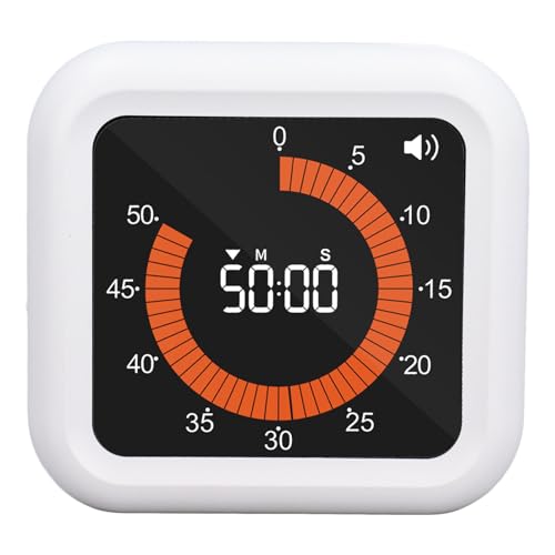 Temporizador Visual, Temporizador de Tiempo Temporizador Silencioso con Stand Recargable Magnetic Back Countdown Up Timer de Temporizador Digital Temporizador de Cocina para la