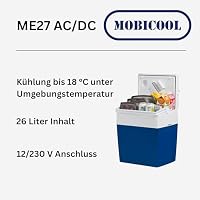 Mobicool ME27 elektrische Kühlbox, 12V und 230V, 26L, blau - Mini-Kühlschrank für Auto, Camping, Urlaub, Boot, Festivals - leicht, tragbar, mit praktischem Kabelfach und Eco/Max Modus – Ansicht 2