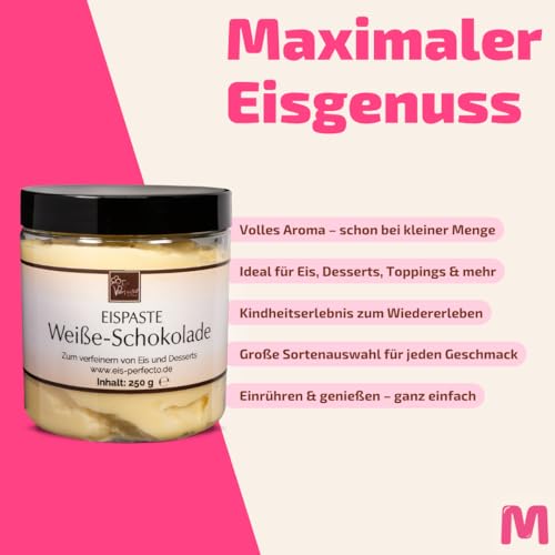 Weiße-Schokoladen-Eispaste für köstliches aromatisches Eis » Auch zum Verfeinern von leckeren Desserts, Getränke, Pralinen Torten und vielem mehr » Inhalt 250 g – Bild 4