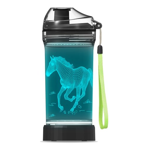 Gourde enfant cheval avec veilleuse LED 3D pour camping