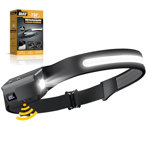 Lampe frontale LED inclinable à 90° et faisceau panoramique 5 modes