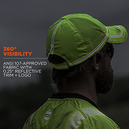 Image of Ergodyne Mens High Visibility, Reflective Hat Cap, Lime, One Size US (Pack of 2)