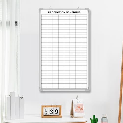 AmazingSpark Lined Whiteboard Blank Grid Aluminum Frame Dry Erase Board Reusable Wall Mounted Board for Scheduling, to Do Lists Weekly Planning Home Work(36 x 24 Inch,Product Schedule) by AmazingSpark - Used condition - Image 4