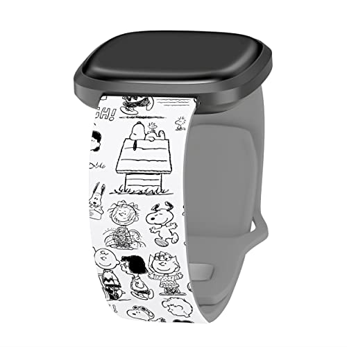Affinity Bands Peanuts Classic HD Watch Band Compatible with Fitbit Versa 3 & Sense (Short Comic Style)