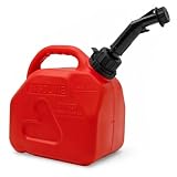 Gas Can 1.5 Gallon, Portable Fuel Container with Rotating Pour Spout, Carry Handle for Gasoline, Lawn Equipment, Garage and Outdoor Use 087252