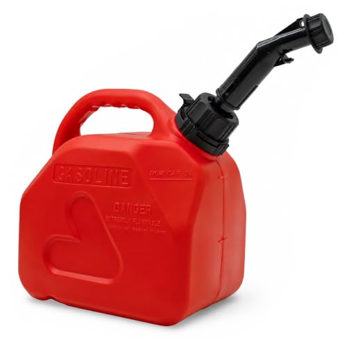 LAUCO Portable Fuel Caddy with Transfer Hose & Nozzle Gun – Wheeled Fuel Tank for Shop, Farm, Boat, or Garage Portable Gas & Diesel Container (5 Liters)