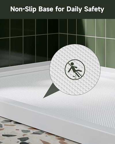 Image of HOROW Shower Base 48 inch x 32 inch, Right Drain Single Threshold Shower Base in White with Efficient Drainage, Non-Slip, Stainless Steel Cover, Small Rectangle Acrylic Shower Pan for Bathroom