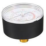 Alipis Luftdruckprüfer Messgerät Meter Werkzeug zum Messen des Luftkompressor-Drucks Druckprüfgerät für Popcornmaschinen Luftpumpendruckmesser Luftkompressor -Druckanzeige Metall