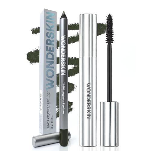 Image of Wonderskin 1440 Longwear Eyeliner (Olive) with Wonderskin Black Mascara