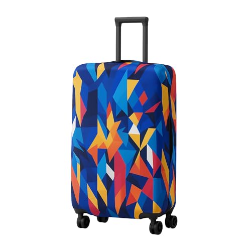 Image of AMPEREUS Trolley Bag Cover - Stretchless, Waterproof and Polyester Fabric with Multicolour Abstract Print Luggage Cover for Medium Size Suitcase Luggage Cover (24 Inch)
