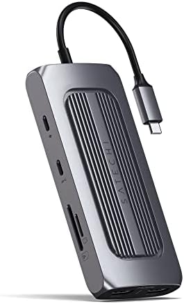 Satechi USB C Hub Multiport Adapter MX with Dual 4K HDMI, 100W USB C PD Charging, 1x USBC and 2X USB-A Data Ports, Ethernet, Micro/SD Card Readers, for MacBook & Windows