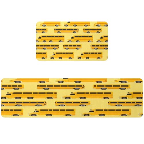 2 alfombrillas de cocina de autobús escolar alfombras lavables antideslizantes 2