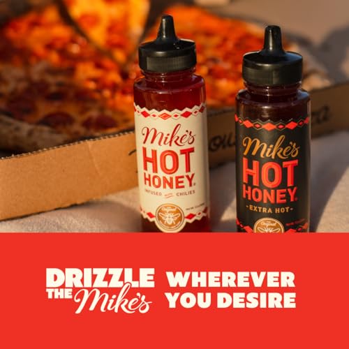 Mike's Hot Honey Original & Extra Hot Combo, America's #1 Brand of Hot Honey, Spicy Honey, All Natural 100% Pure Honey Infused with Chili Peppers, Gluten-Free, Paleo-Friendly (10oz Bottle, 2 Pack)