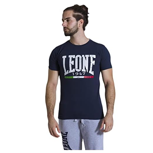Leone 1947 Leone - Camiseta de Manga Corta para Hombre Apparel - Azul Marino (10), SG