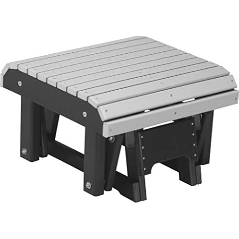 LuxCraft Poly Glider Footrest Ottoman (Dove Gray & Black) Cover