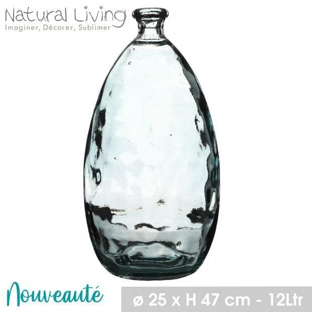 NATURAL LIVING LOU 3,4L VASO DI QUARZO IN VETRO RICICLATO D17CM X H30CM