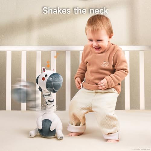TUMAMA Singing Talking Dancing Toy, Mimicking Twisting Electronic Soft Plush Zebra Toy with Recording & Repeating What You Say, Singing Interactive Toddler Toys for Boys Girls Gifts