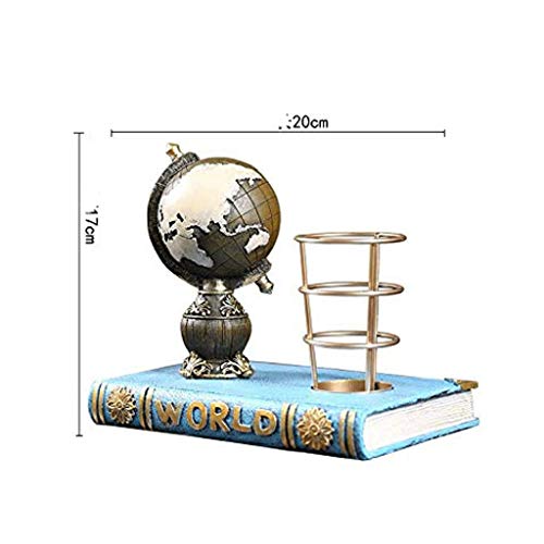 Zlbyb Sculpture Decoration，Personality Pen Holder Globe Decoration Home Living Room Model Props Creative Crafts Window Gift (Size : 20 17 13Cm) (Color : A) #TOP1