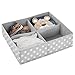 mDesign Soft Fabric Dresser Drawer/Closet Divided Storage Organizer Bins for Nursery - Holds Blankets, Bibs, Socks, Lotion, Clothes, Shoes, Toys - Set of 5 - Gray/White Polka Dot