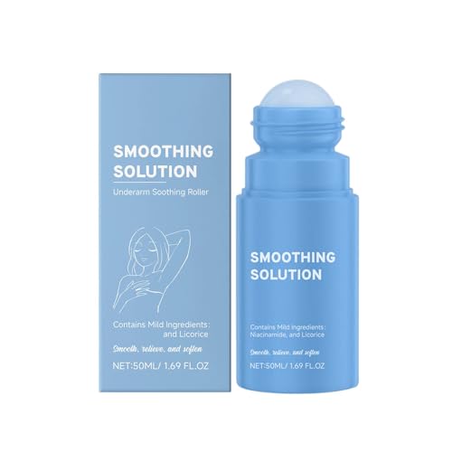 Smoothing Solution Ingrown Hair Treatment, Roll-On Gegen Eingewachsene Haare, After Shave Serum für Achseln, Intimbereich Und Empfindliche Haut, Schnelle Heilung und Pflege (50ML, 1PC)