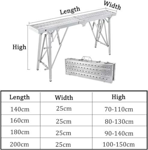 Andamio plegable y plataforma de trabajo de 140 cm para mantenimiento 8