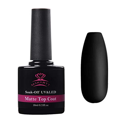 Makartt Matte Top Coat, Soak Off Top Coat Nail Polish, Gel Top Coat with Matte Finish and Long Lasting