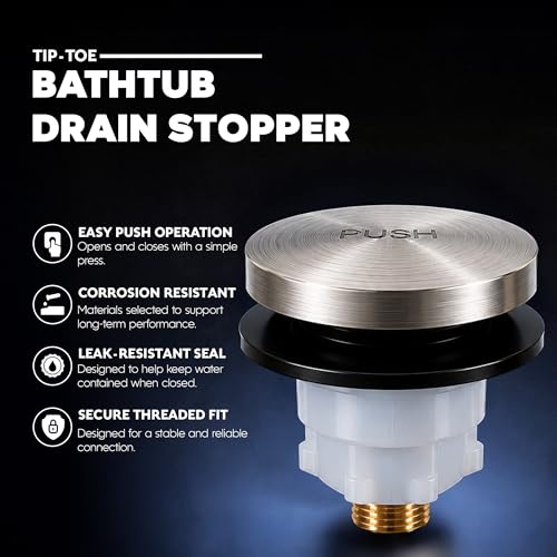 SUPPLYGIANT Tip Toe Bath Drain Kit Replacement, 5/16 or 3/8 Drain Stopper, Polished Chrome Finish by SUPPLYGIANT - Used condition - Image 8