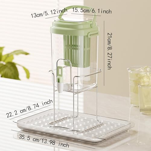 Bouteille d'eau grand format style distributeur de boissons vert avec théière