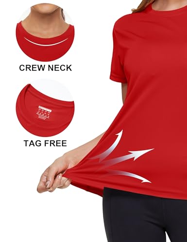 Image of MAGCOMSEN Women's Short Sleeve T-Shirts UPF 50+ Sun Protection Shirts Quick Dry Athletic Running Workout Tops Rash Guard