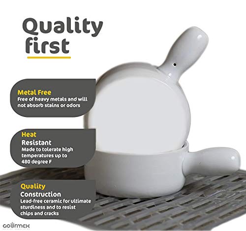Gourmex French Onion Soup Bowls With Handles | Stackable Ceramic Bowl Set | Ideal Cereal, Salad Or Soup Mug | Microwave, Oven And Dishwasher Safe | Set Of 4 (12 Oz) #TOP3