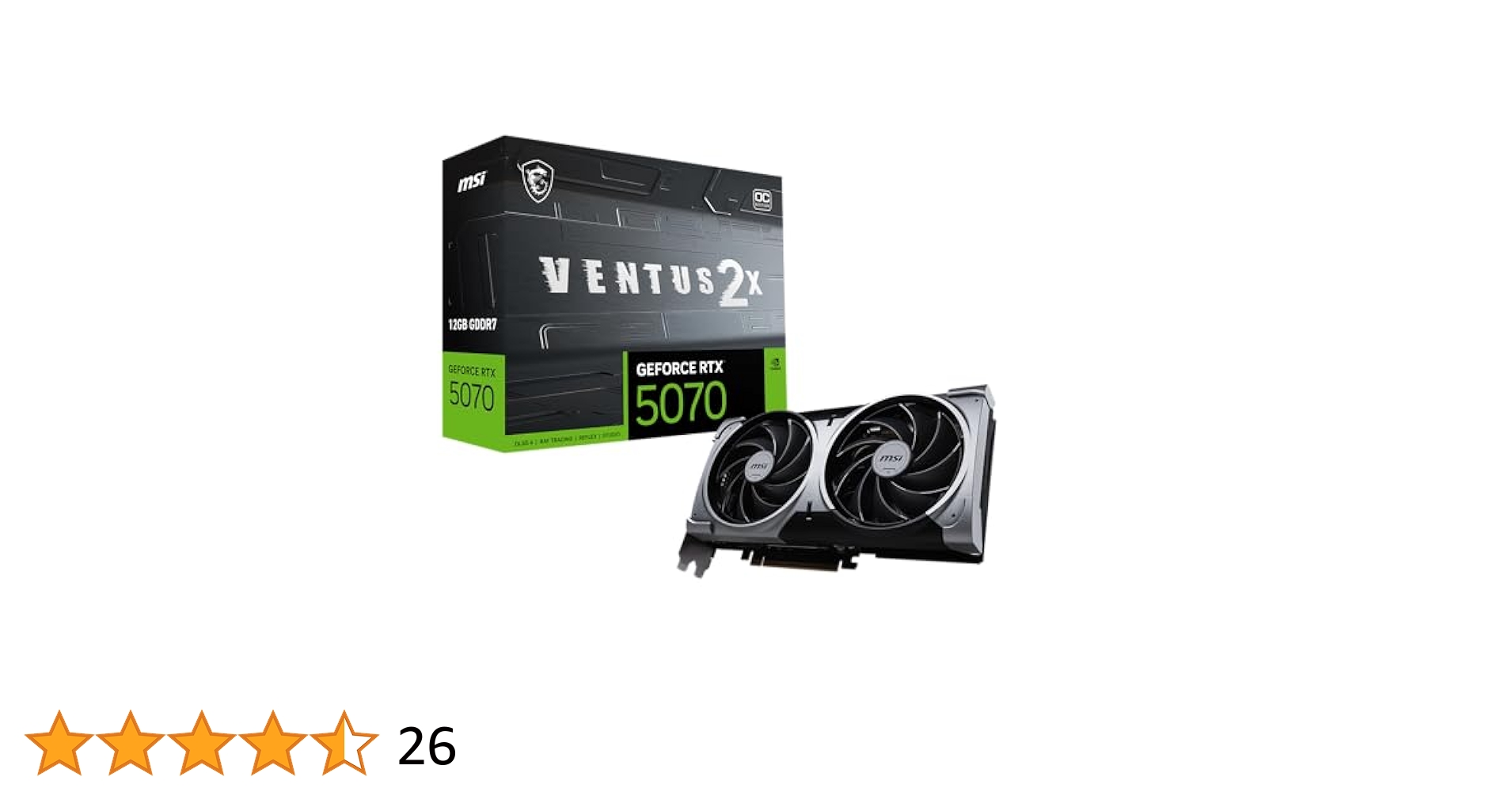 Amazon | MSI GeForce RTX 5070 12G VENTUS 2X OC/NV