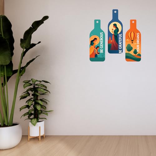 Image of GiftOday Be Generous Be Grateful Your Dreams Wooden Wall Hanging for Home Decor | Decoration Items for Livingroom | Modern Artwork Item for Office | Decorative Mdf Wall Hanger Artwork (Set of 3)