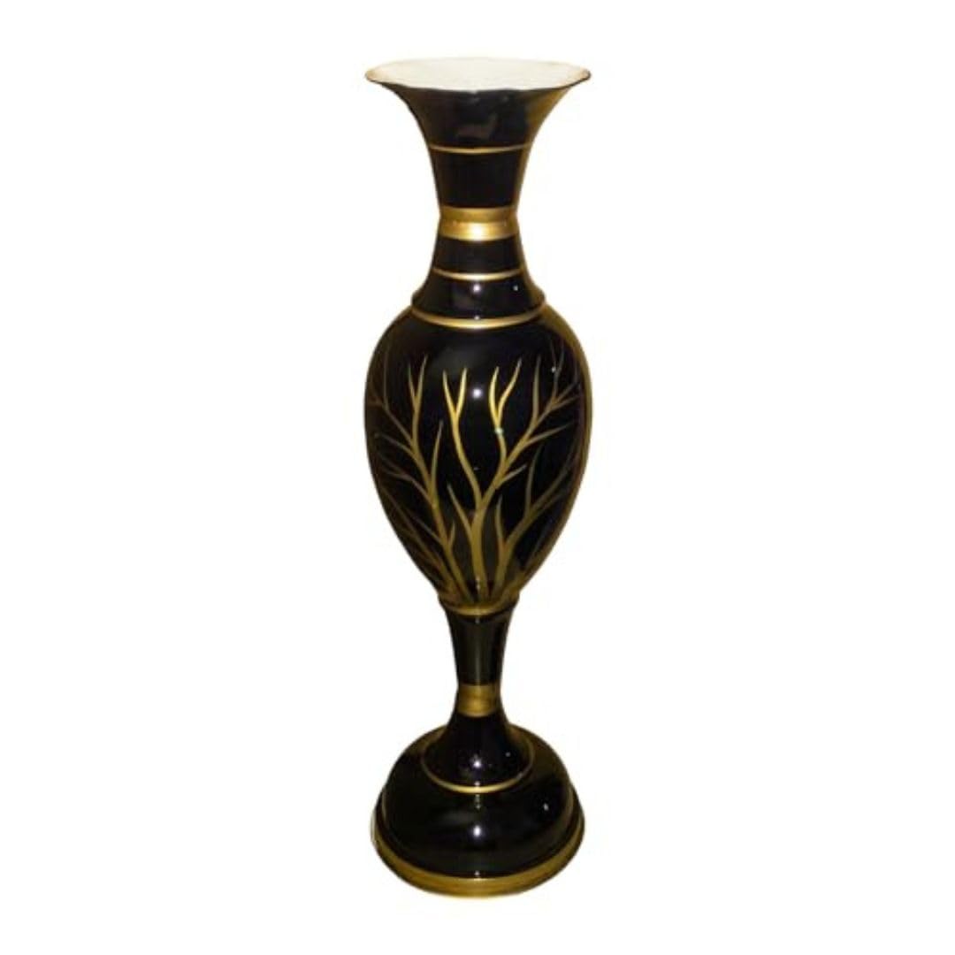 SANJARI Elegant Metal Vase - Stylish Home Decor Accent with Durable Craftsmanship - Contemporary Design for Flowers, Living Room, and Wedding Decor | 24 Inches | Black | Pack of 1 (B0C18X2JN3) Amazon Price History, Amazon Price Tracker