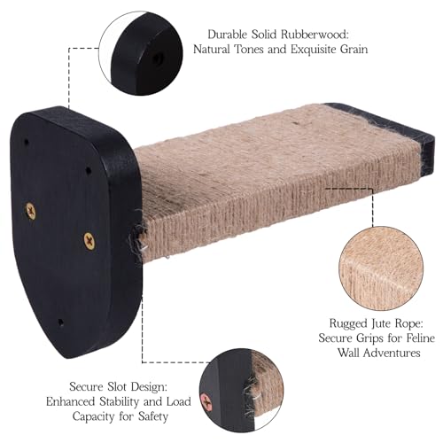 COOLEX 3 degraus de parede para gatos, móveis para gatos escalando na parede, prateleiras de parede
