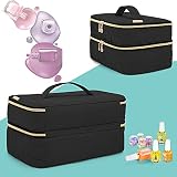 BAFASO Dwuwarstwowy organizer na lakier do paznokci mieści 40 butelek (15 ml), etui na lakier do paznokci z sekcjami do przechowywania narzędzi do manicure (tylko torba), czarny (opatentowany)