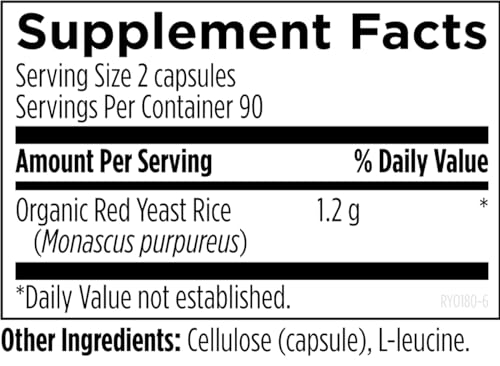 Designs For Health RYO180 Red Yeast Rice Capsules - 1200Mg (1.2G) Red Yeast Rice Supplement To Support Cardiovascular Health thumb #3