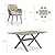 PURPLE LEAF 10' x 12' Outdoor Hardtop Gazebo with 7 Pieces Outdoor Dining Set, Champagne Aluminum Gazebo with Galvanized Steel Double Roof, Curtains and Netting for Patio Lawn and Garden