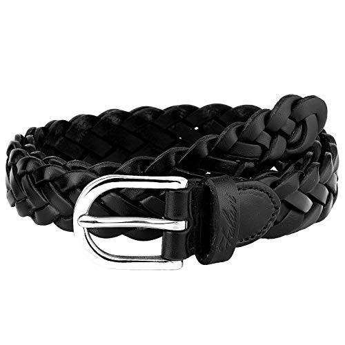 Falari Women's Leather Braided Belt 6007 - Black-M #TOP1