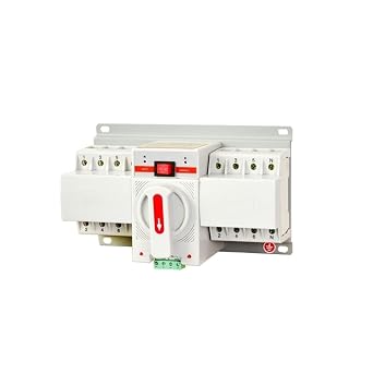 ATO Automatic Transfer Switch, 4 Pole, 6 to 63 Amps Dual Power Automatic Transfer Switch, Dual Electronic Power Circuit Breaker 6A, 220V AC