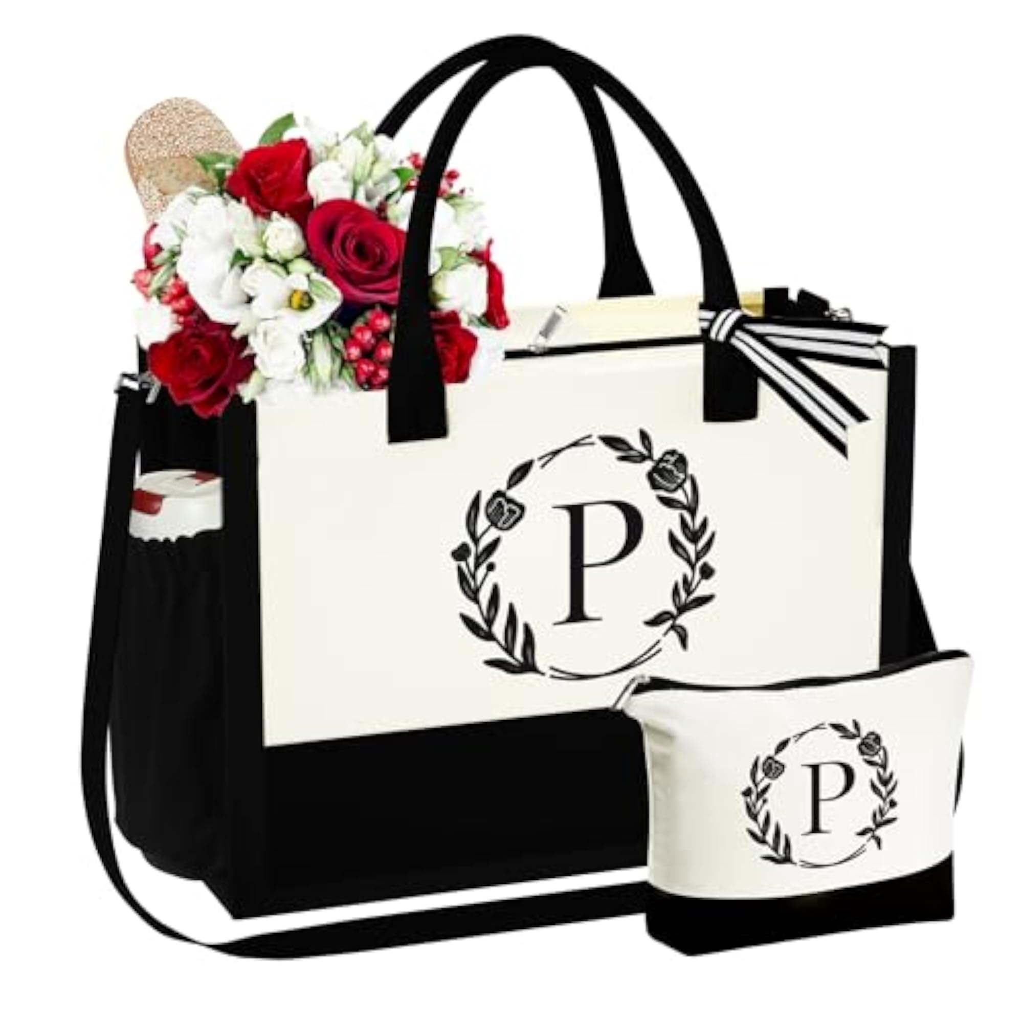 Gifts for Women - Initial Canvas Tote Bag