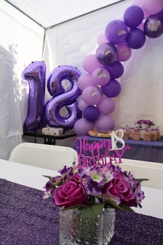 Image of Number Balloons 8 Balloon 40 inch Purple for 8th Birthday Party Decorations | Saturated Color, Large 40 in, With Straw & Hanging Hole, For Back-to-School Season, Wedding, Christmas, New Year, Anniversary