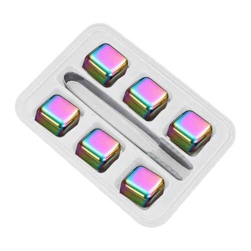 Rebellious Lebensmittelechte Stahl Kühlsteine ​​mit Zange 4/6/8 Nicht Schmelzende Eiswürfel Halten Getränke Gekühlt Für Wein Cocktails Mehrzweck Eisstein Aus Stahl