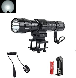High Power 1000Lm Flashlight Set, One Mode Bright Tactical Light Torch Lamp